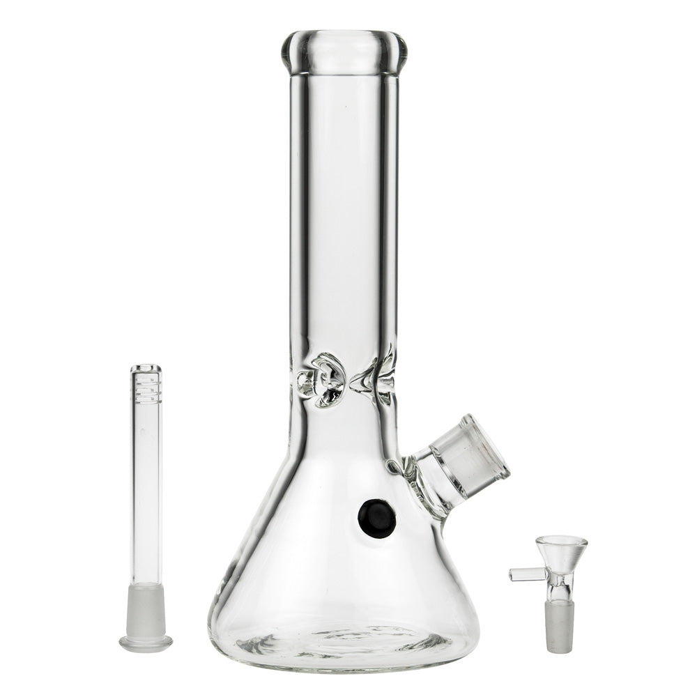 Beaker Base 9mm -Glass Ice Bong - 30cm - Downstem and bowl included