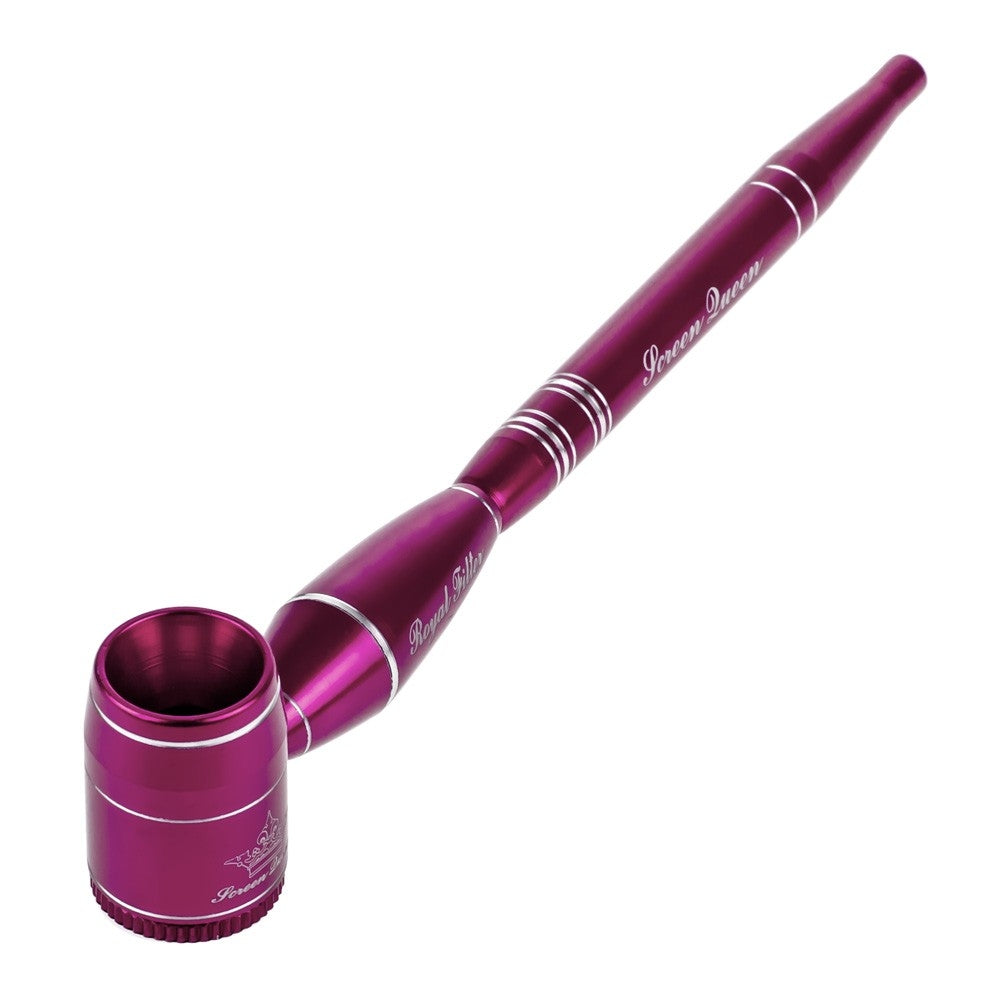 Screen Queen Hand Pipe with Royal Filter Kit | Red - Front View