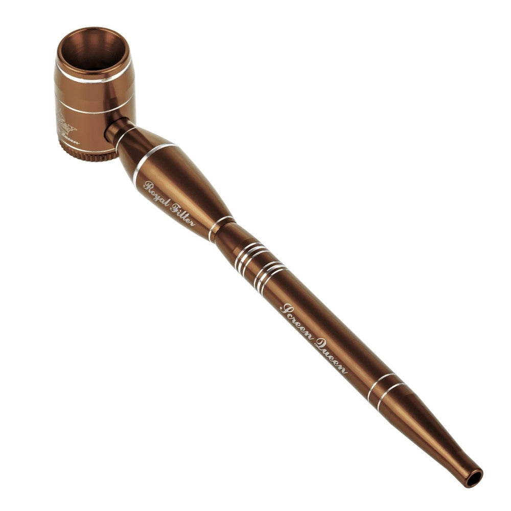 Screen Queen Hand Pipe with Royal Filter Kit | Bronze - Back View