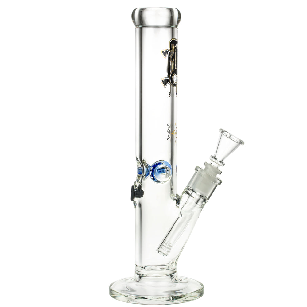 Black Leaf 7mm Straight Ice Bong | 34 cm - Side View 6