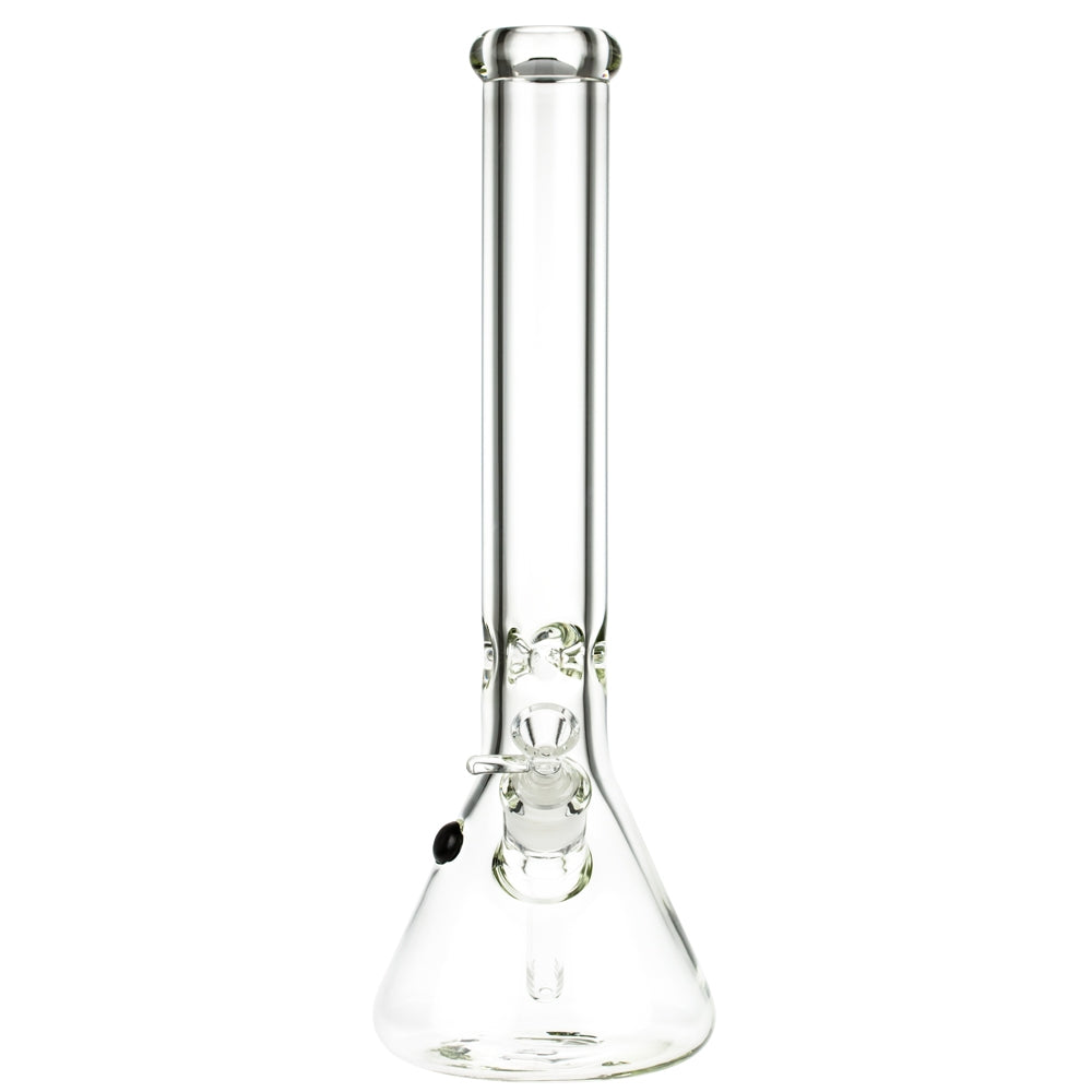 Black Leaf Beaker Base 9mm Glass Ice Bong | 40 cm - Front View