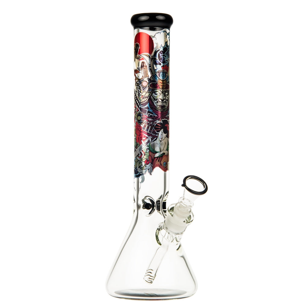 Black Leaf Ronin and Geisha Beaker Ice Bong Box Set - Side View 1