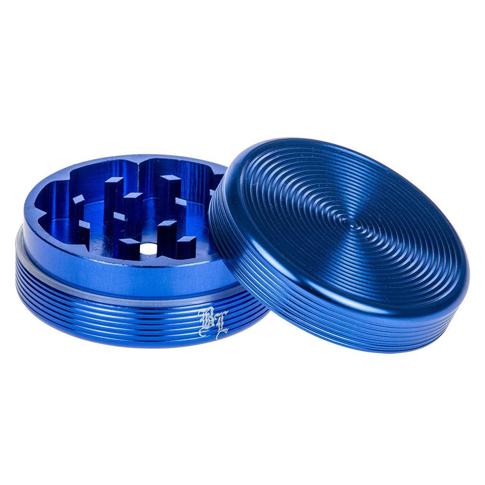 Black Leaf - Ripple Textured Aluminum Herb Grinder - 2-part - 50mm - Blue