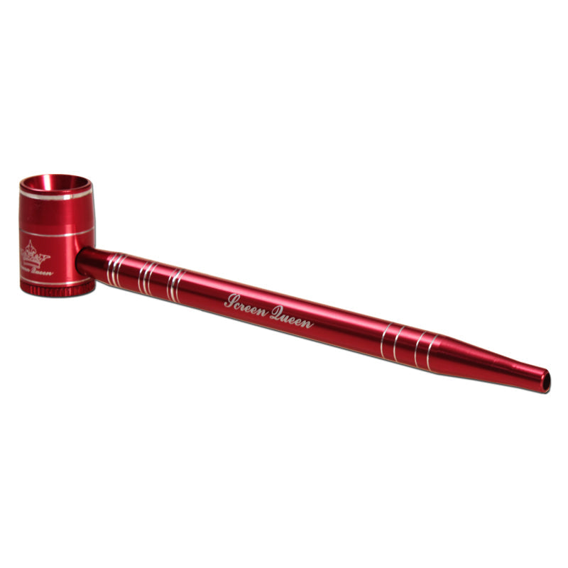 The Screen Queen Pipe - Anodized Aluminum Screenless Hand Pipe - Red