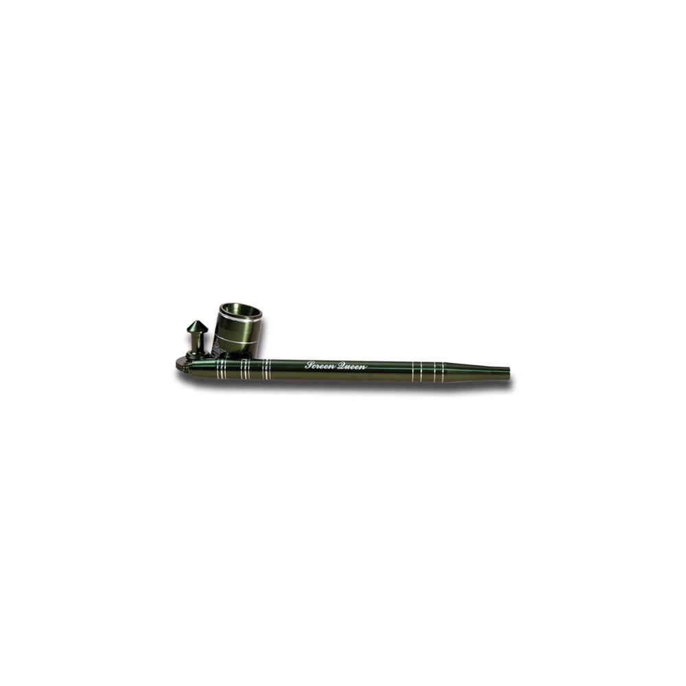 The Screen Queen Pipe - Anodized Aluminum Screenless Hand Pipe | Green | disassembled bowl