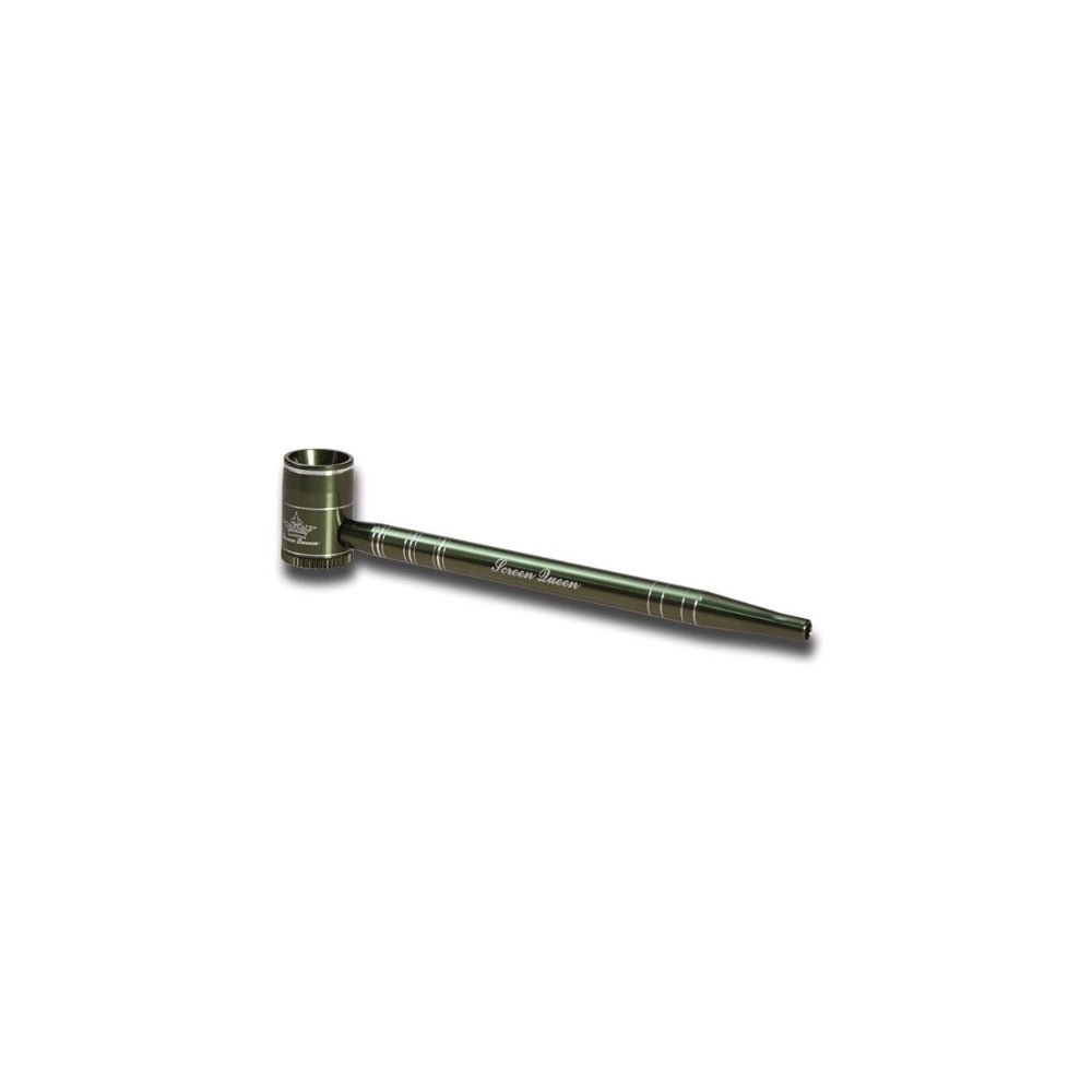 The Screen Queen Pipe - Anodized Aluminum Screenless Hand Pipe | Green