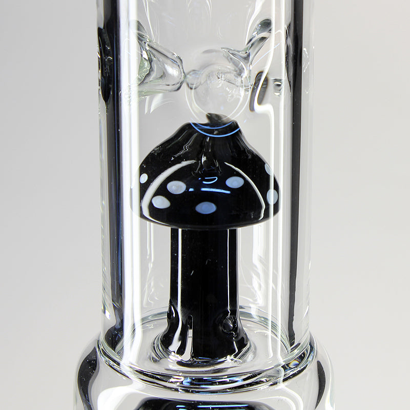 Blaze Glass 10-arm Perc Glass Ice Bong  Mushroom Splash Guard | Black - Mushroom Splash Guard