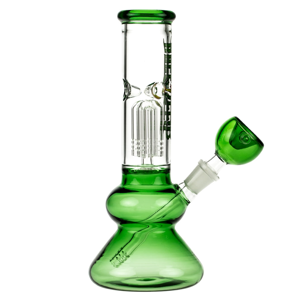 Dopezilla Tokyo Dope Glass Beaker Ice Bong with Tree Perc | Green | side view 4