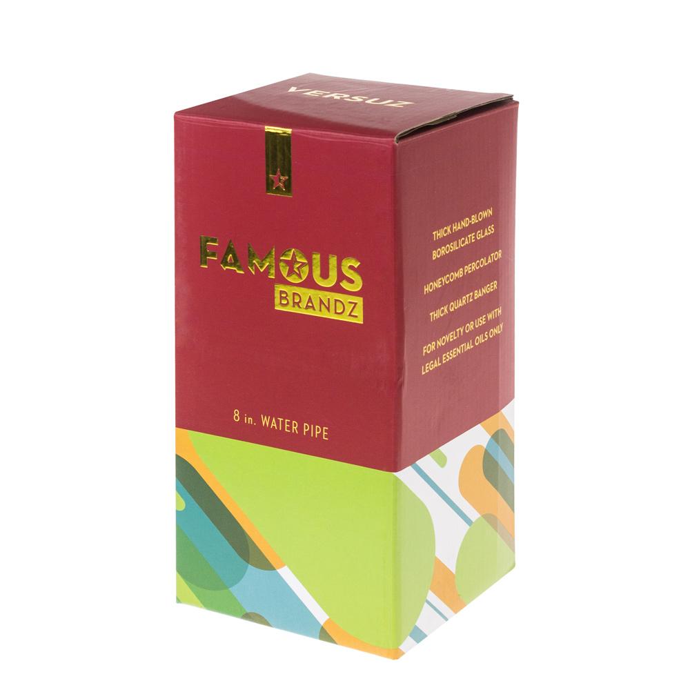 Famous Brandz Versuz Straight Glass Dab Rig | 8 Inch | with box