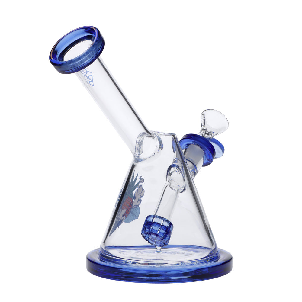 Cabana Cannabis Co. Beaker Base Bong | Blue | side view 3
