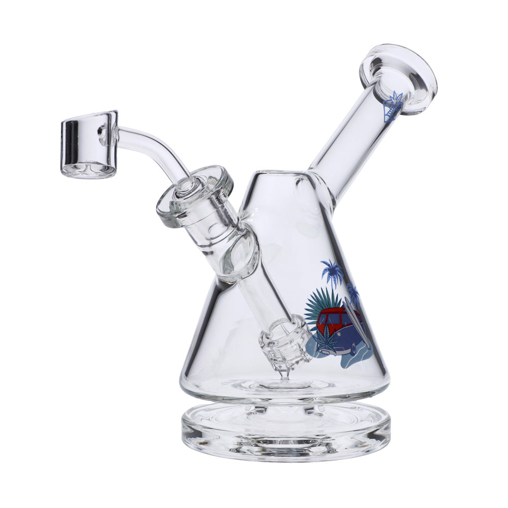 Cabana Cannabis Co. Beaker Base Bong with Circular Foot | Clear | side view 4