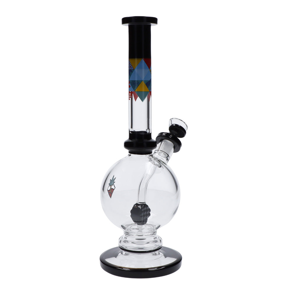 Cabana Cannabis Co. Bubble Base Bong with Circular Foot | Black | side view 3