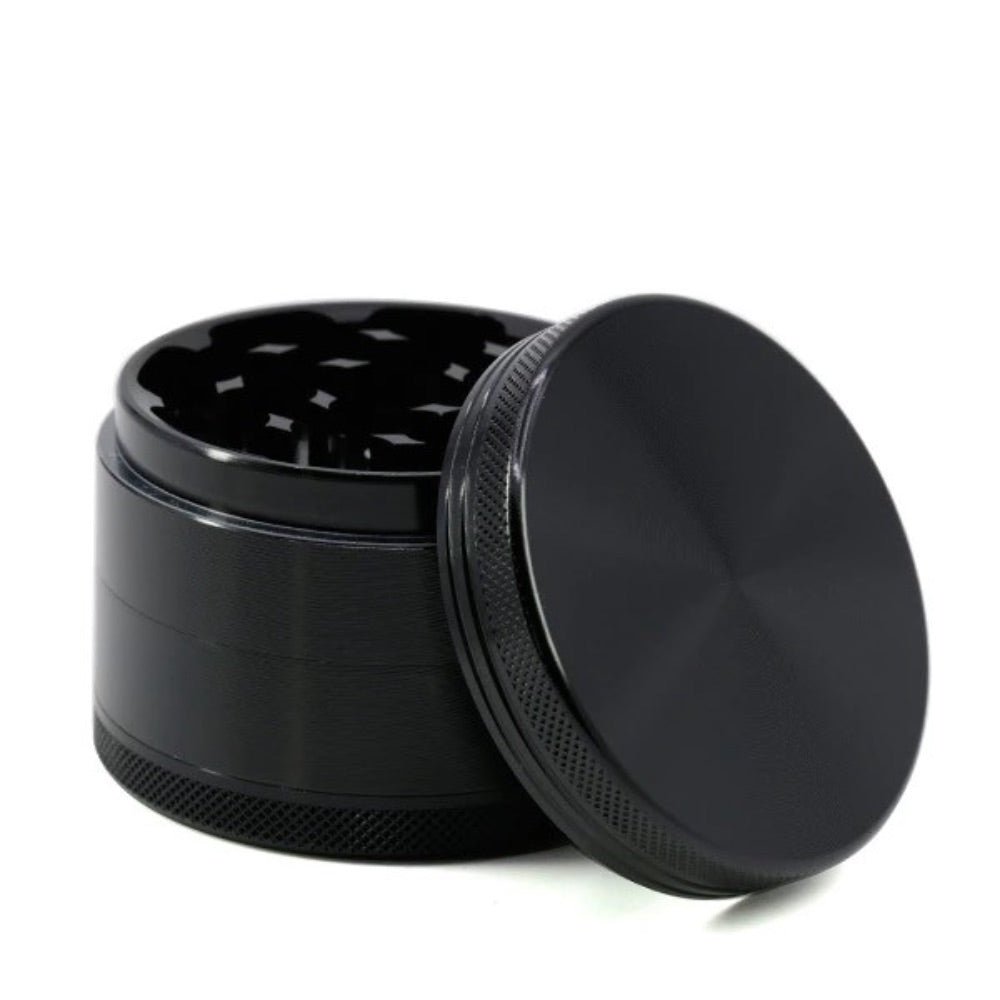 Aluminum 4-Part Herb Grinder with Pollen Screen and Magnetic Lid | Grey