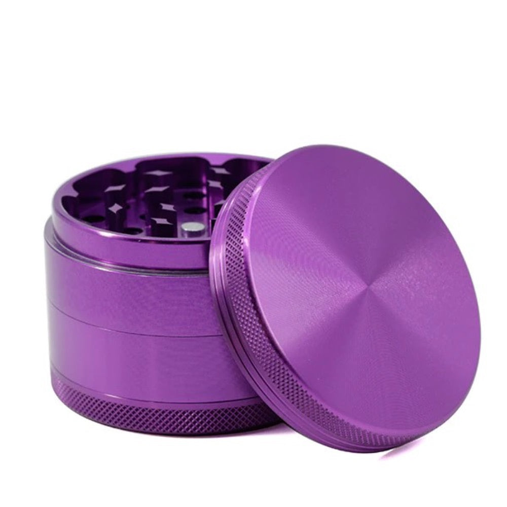 Aluminum 4-Part Herb Grinder with Pollen Screen and Magnetic Lid