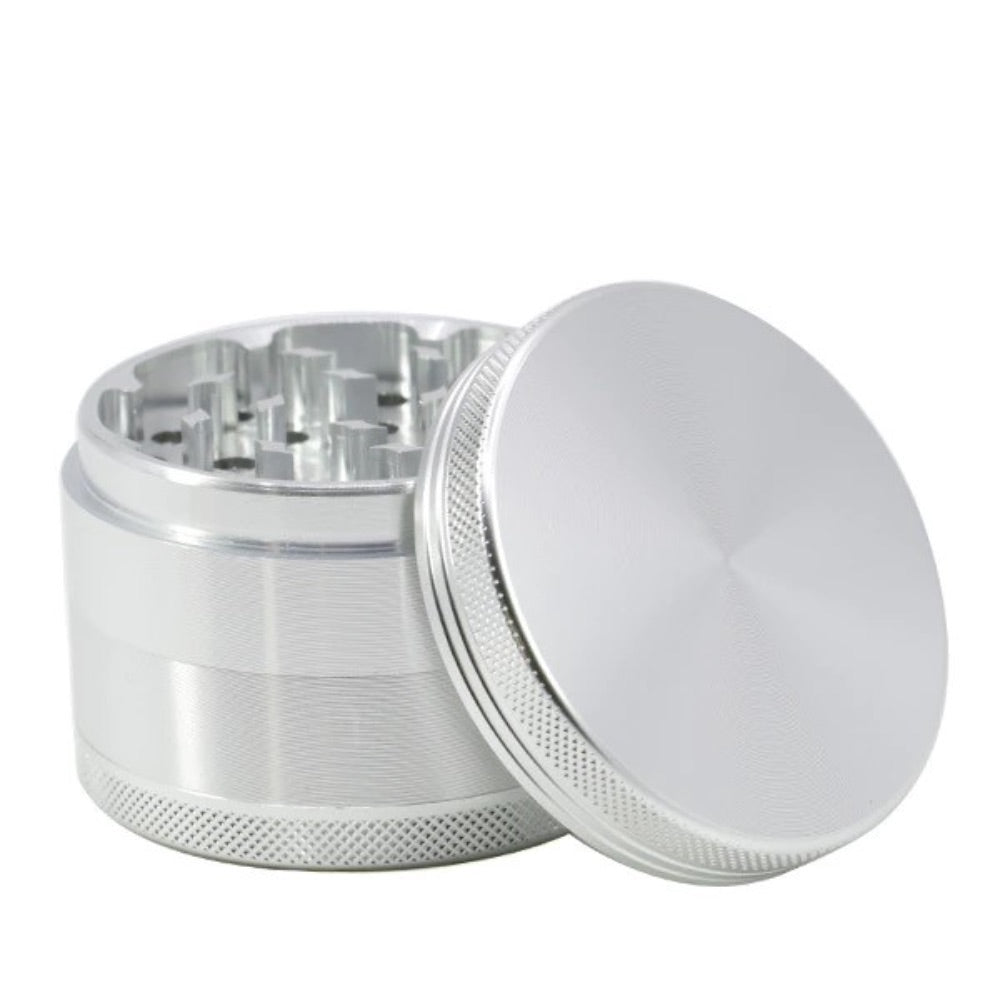 Aluminum 4-Part Herb Grinder with Pollen Screen and Magnetic Lid