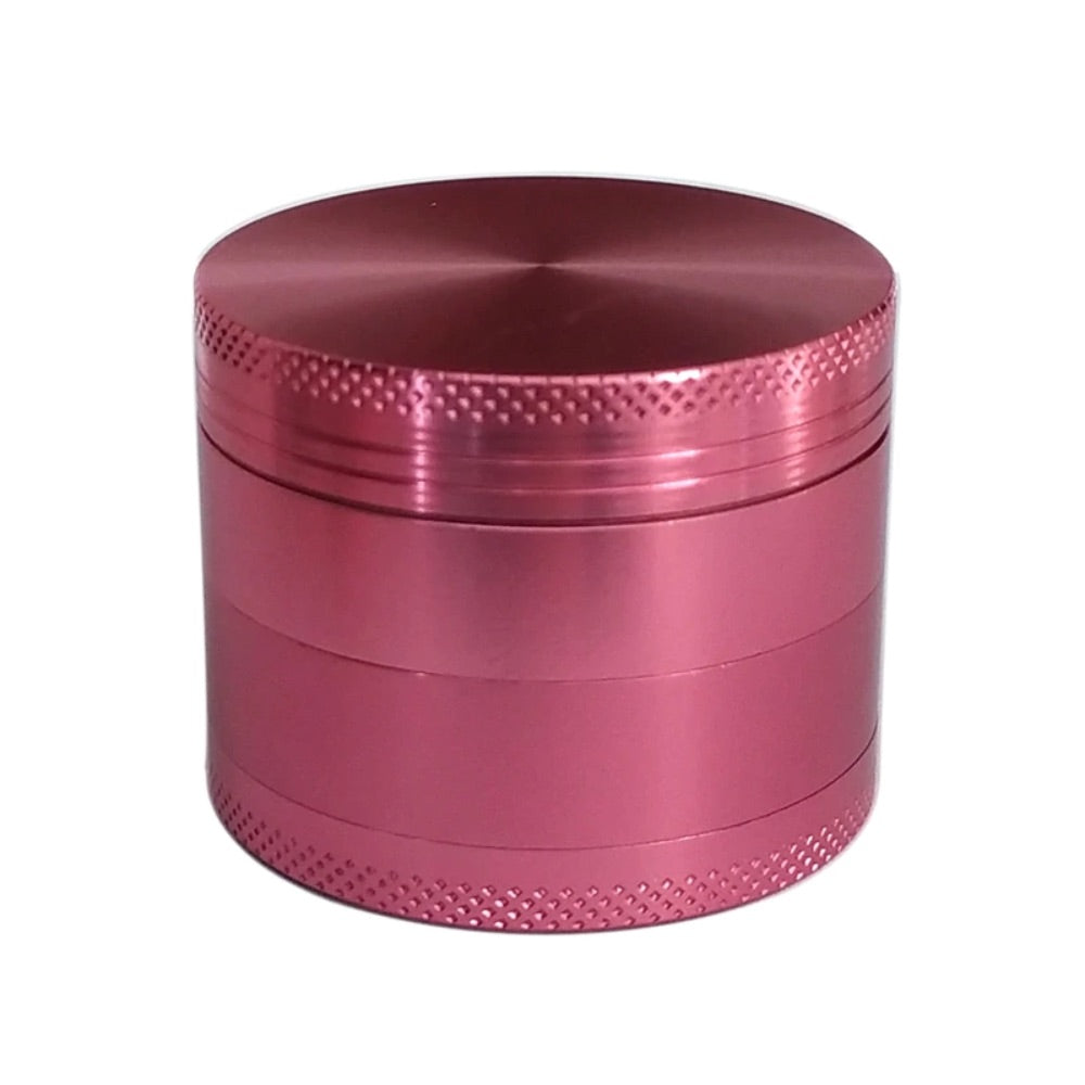 Aluminum Herb Grinder with Pollen Screen and Magnetic Lid | 50mm | Pink