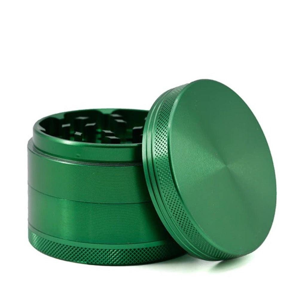 Aluminum Herb Grinder with Pollen Screen and Magnetic Lid | 63mm | Green