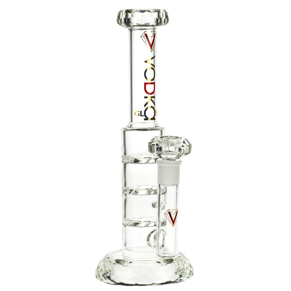 Vodka Glass Sapphero Straight Triple Percolator Bong - Side View 1