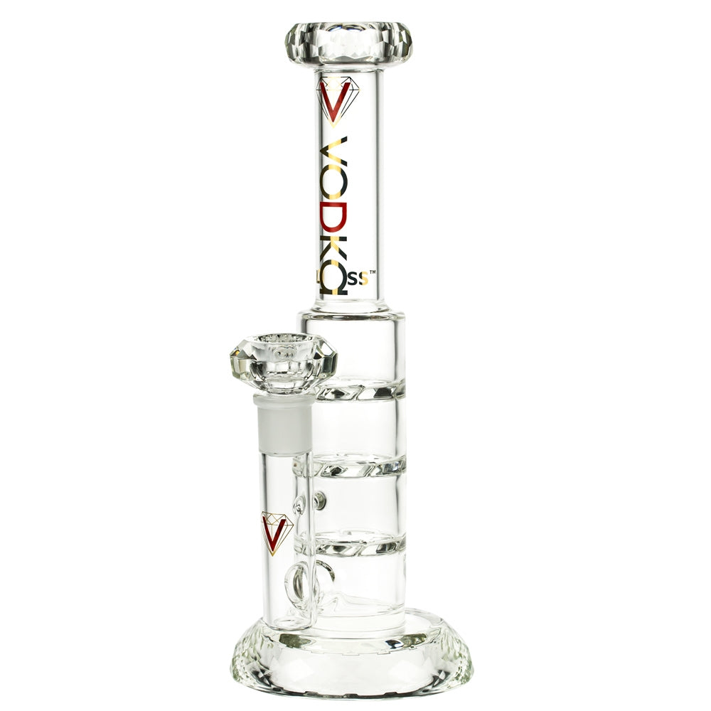 Vodka Glass Sapphero Straight Triple Percolator Bong - Side View 2