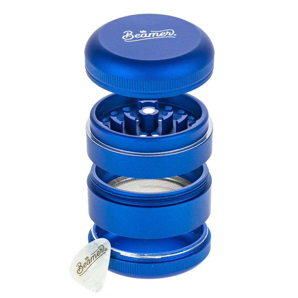 Beamer 4-Part Capsule Soft Touch Aircraft Grade Aluminum Grinder | Separated parts with pick