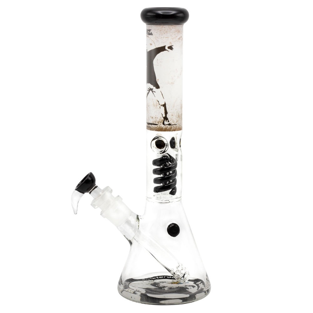 G-Rollz Banksy Beaker Base Percolator Bong | Flower Thrower | side view 2