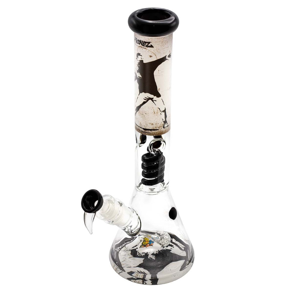 G-Rollz Banksy Beaker Base Percolator Bong | Flower Thrower | side view 3