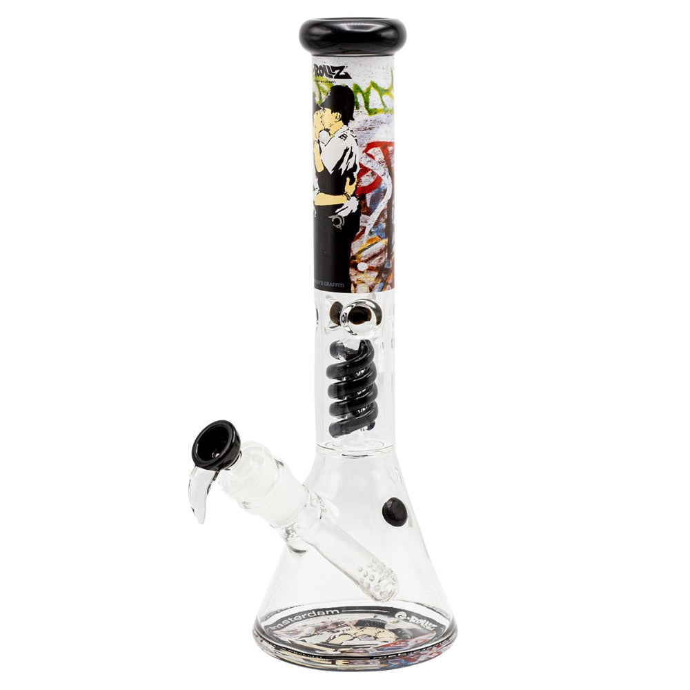 G-Rollz Banksy Beaker Base Percolator Bong | Flower Thrower | side view 1