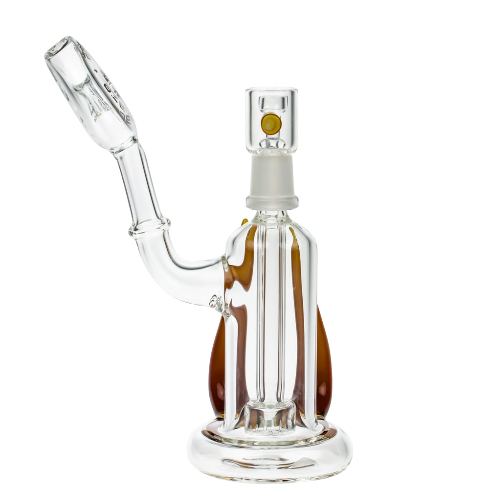 Blaze Glass Concentrate Oil Bubbler with Showerhead Diffuser | Amber - Side View 6