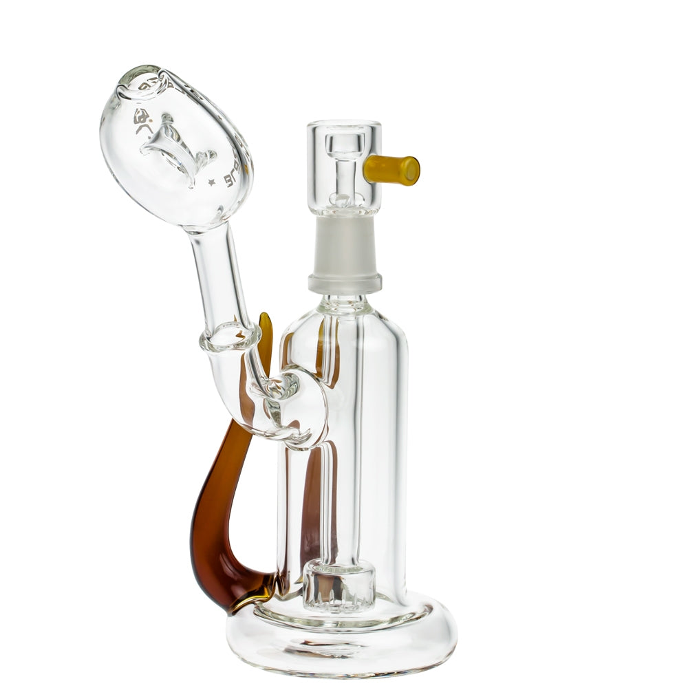 Blaze Glass Concentrate Oil Bubbler with Showerhead Diffuser | Amber - Side View 5