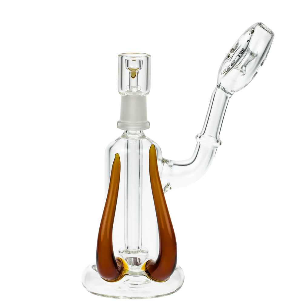 Blaze Glass Concentrate Oil Bubbler with Showerhead Diffuser | Amber - Side View 3