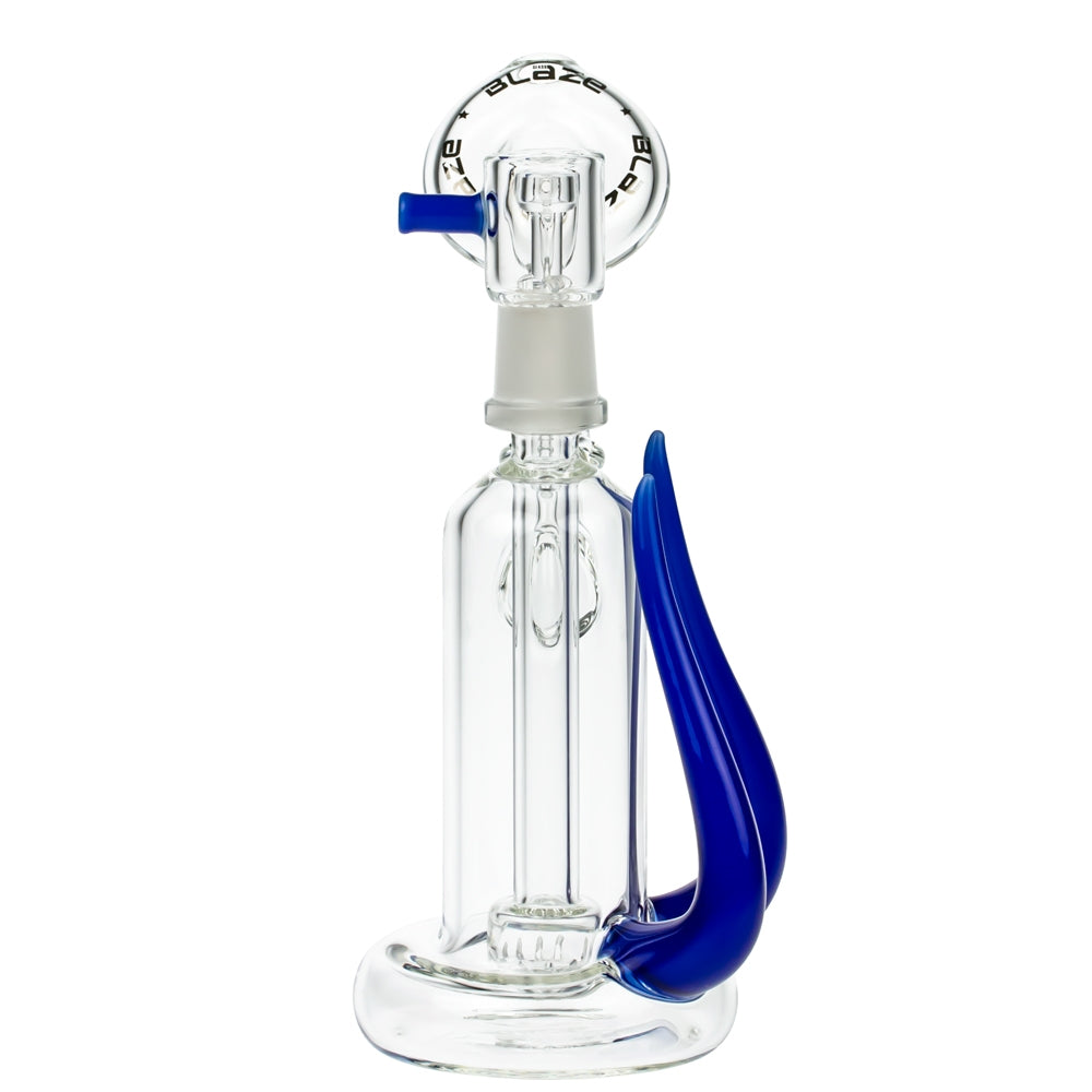 Blaze Glass Concentrate Oil Bubbler with Showerhead Diffuser | Blue - Front View