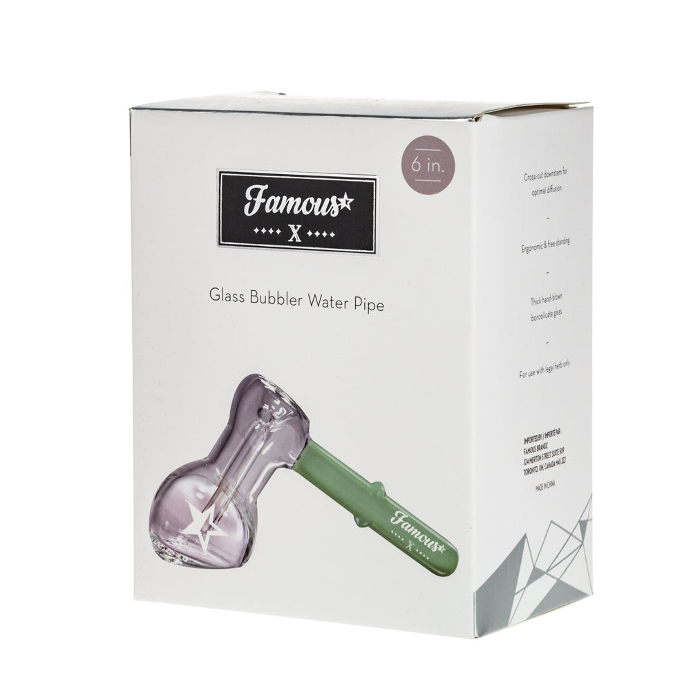 Famous X Hammer Herb Bubbler | Milky Teal | box