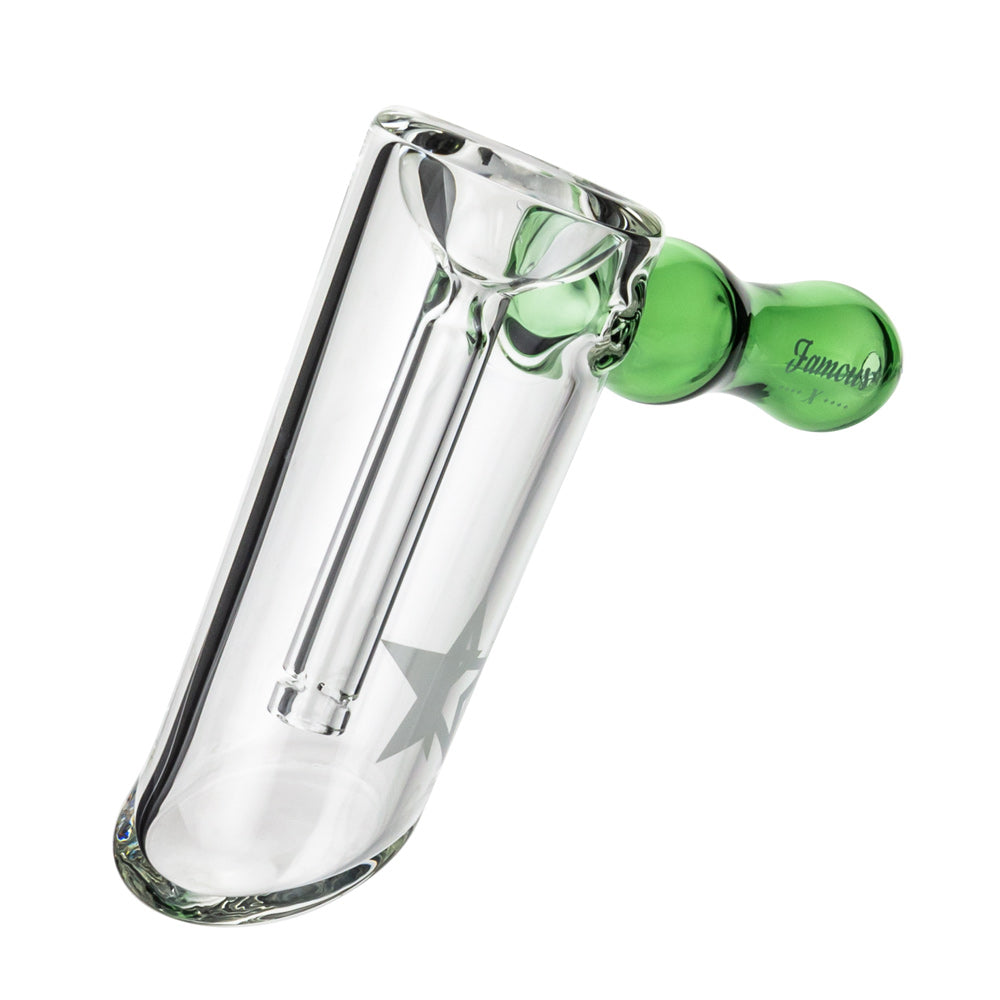 Famous X Straight Hammer Herb Bubbler | Green