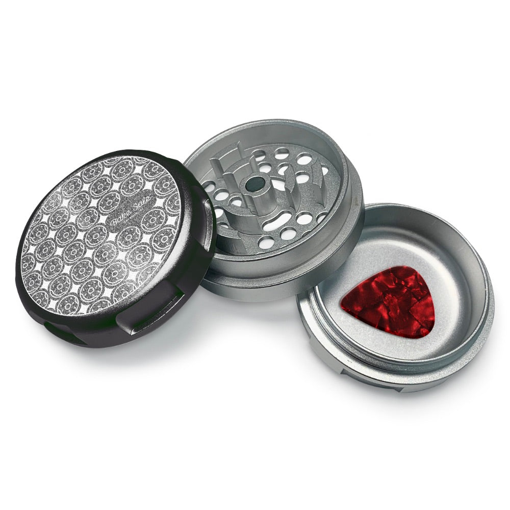 Bake Sale 3-Part Aircraft Grade Aluminum Whole Donut Grinder | Silver/black | donut pattern