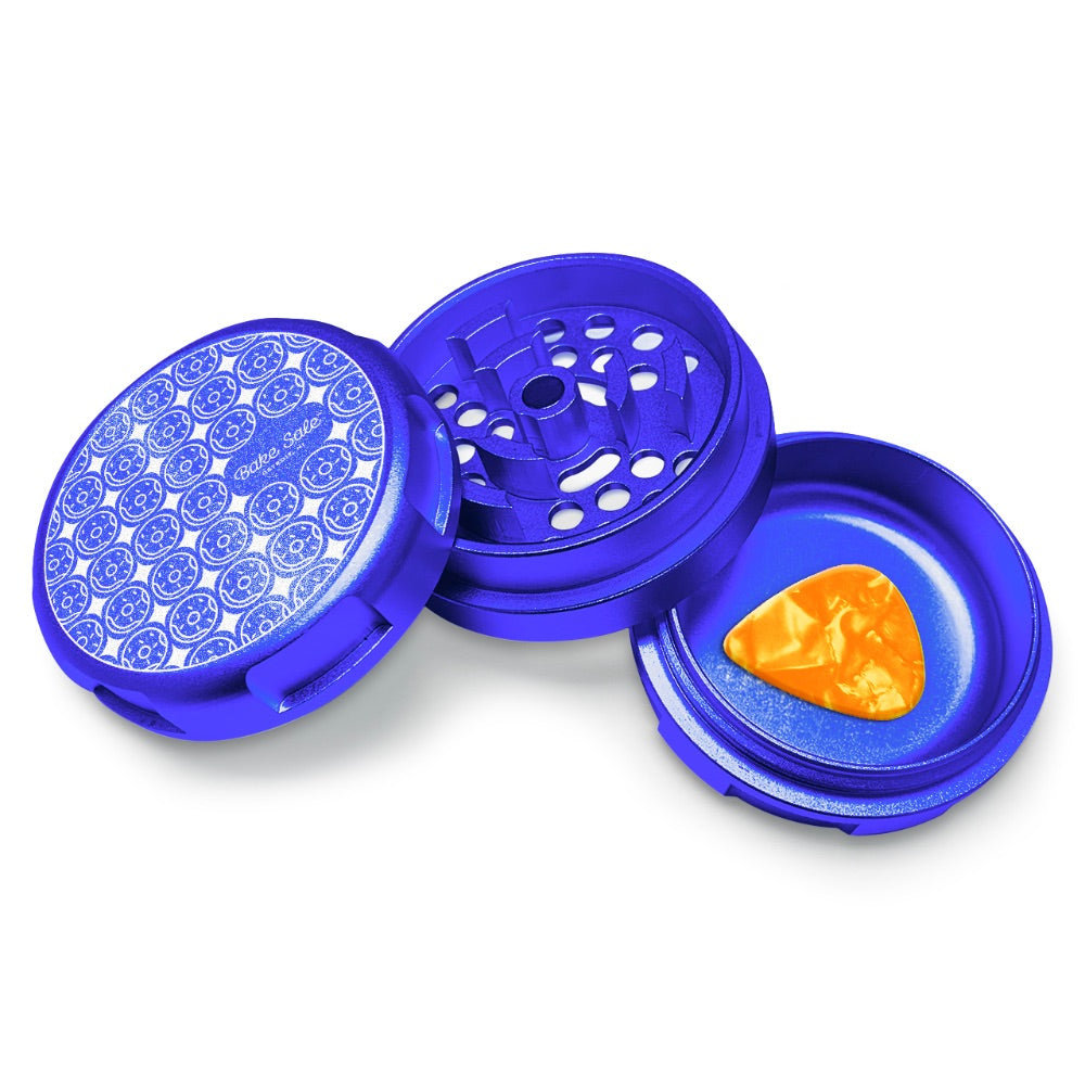 Bake Sale 3-Part Aircraft Grade Aluminum Whole Donut Grinder | Blue | donut pattern