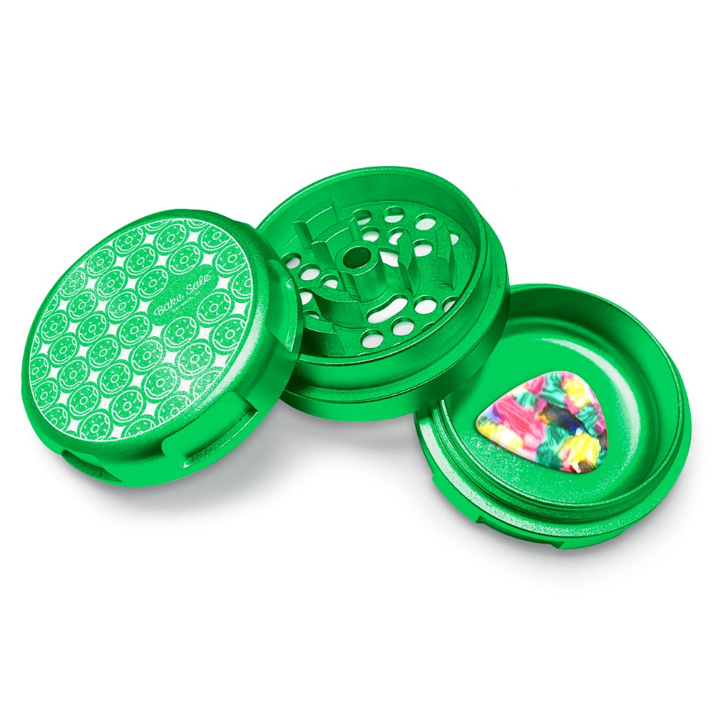Bake Sale 3-Part Aircraft Grade Aluminum Whole Donut Grinder | Green | donut pattern
