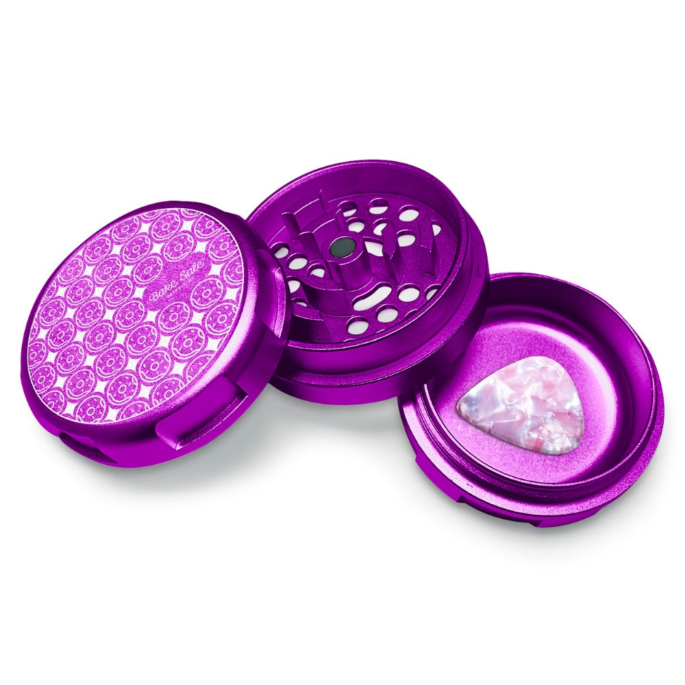 Bake Sale 3-Part Aircraft Grade Aluminum Whole Donut Grinder | Purple | donut pattern
