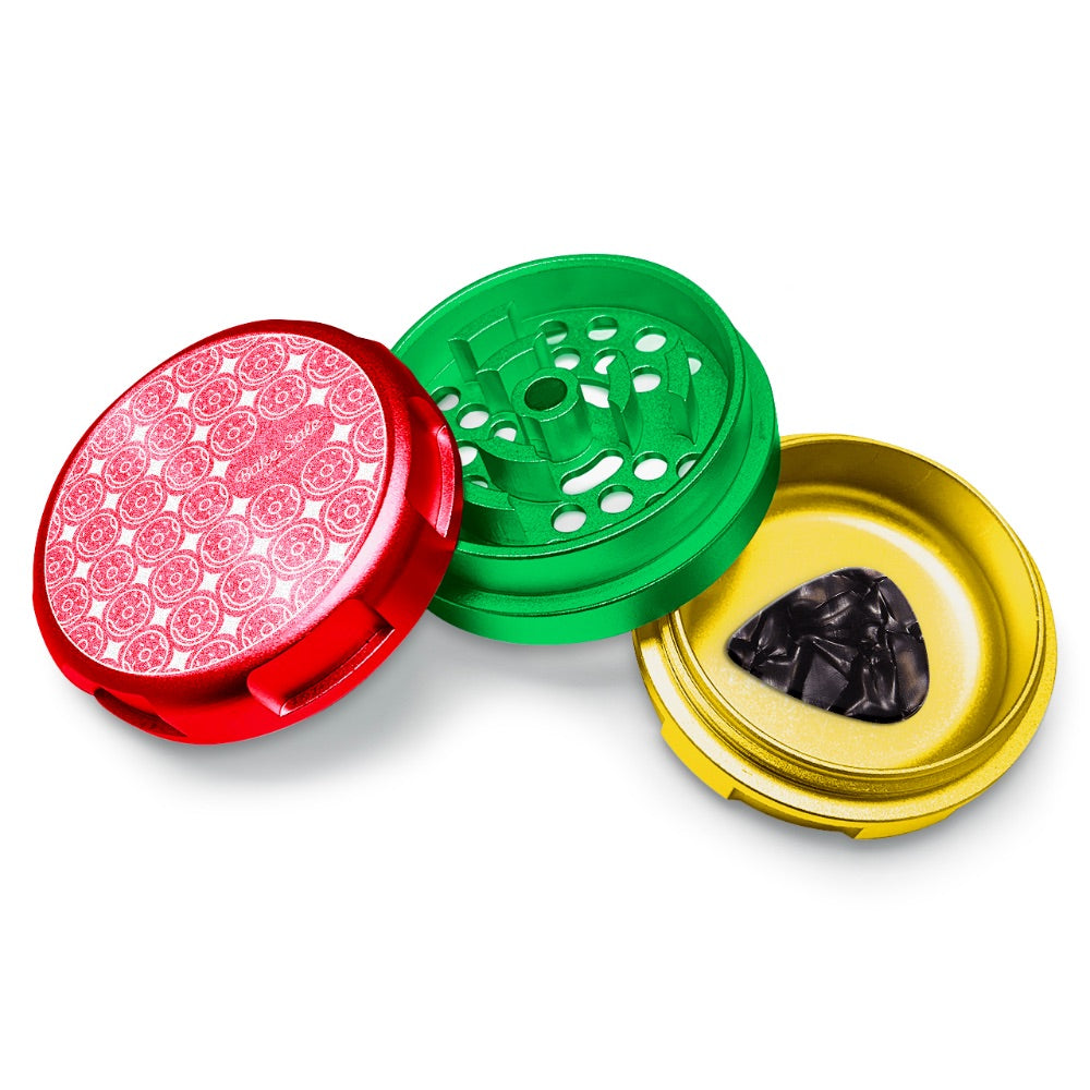Bake Sale 3-Part Aircraft Grade Aluminum Whole Donut Grinder | Rasta | donut pattern