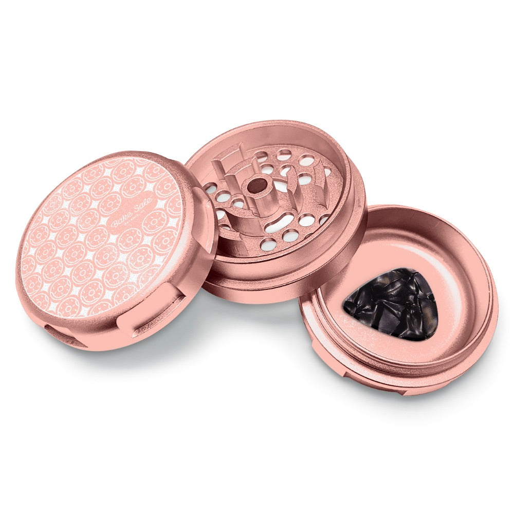 Bake Sale 3-Part Aircraft Grade Aluminum Whole Donut Grinder | Rose Gold | donut pattern