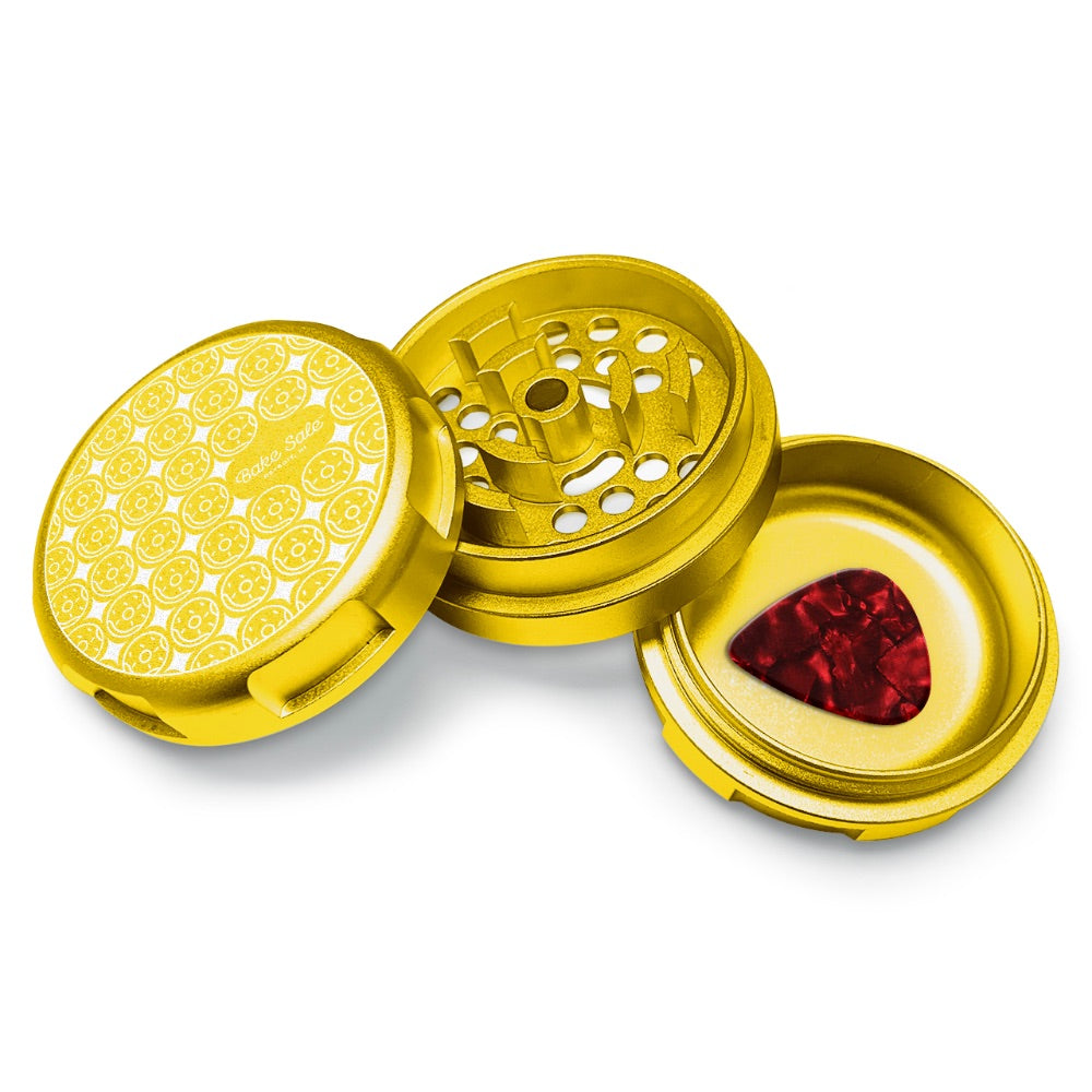 Bake Sale 3-Part Aircraft Grade Aluminum Whole Donut Grinder | Gold | donut pattern
