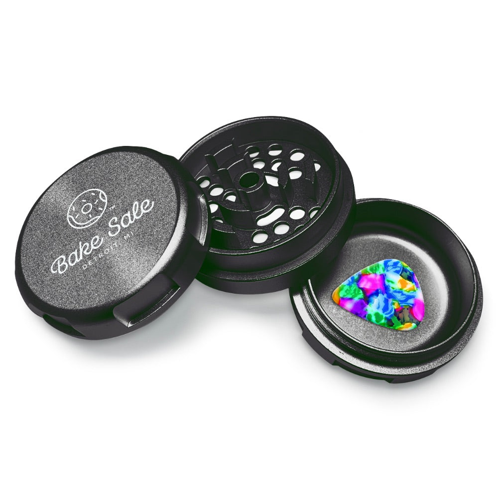 Bake Sale 3-Part Aircraft Grade Aluminum Whole Donut Grinder | Black | Logo