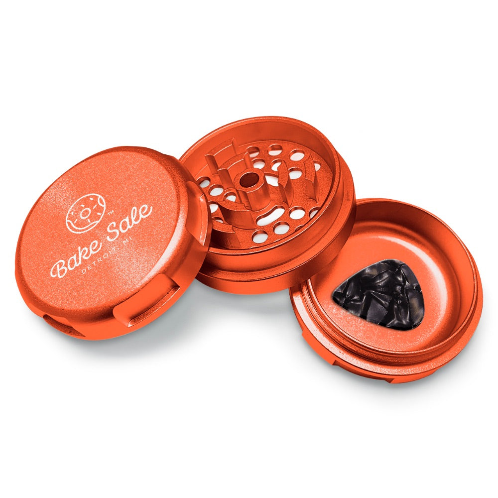 Bake Sale 3-Part Aircraft Grade Aluminum Whole Donut Grinder | Orange | Logo