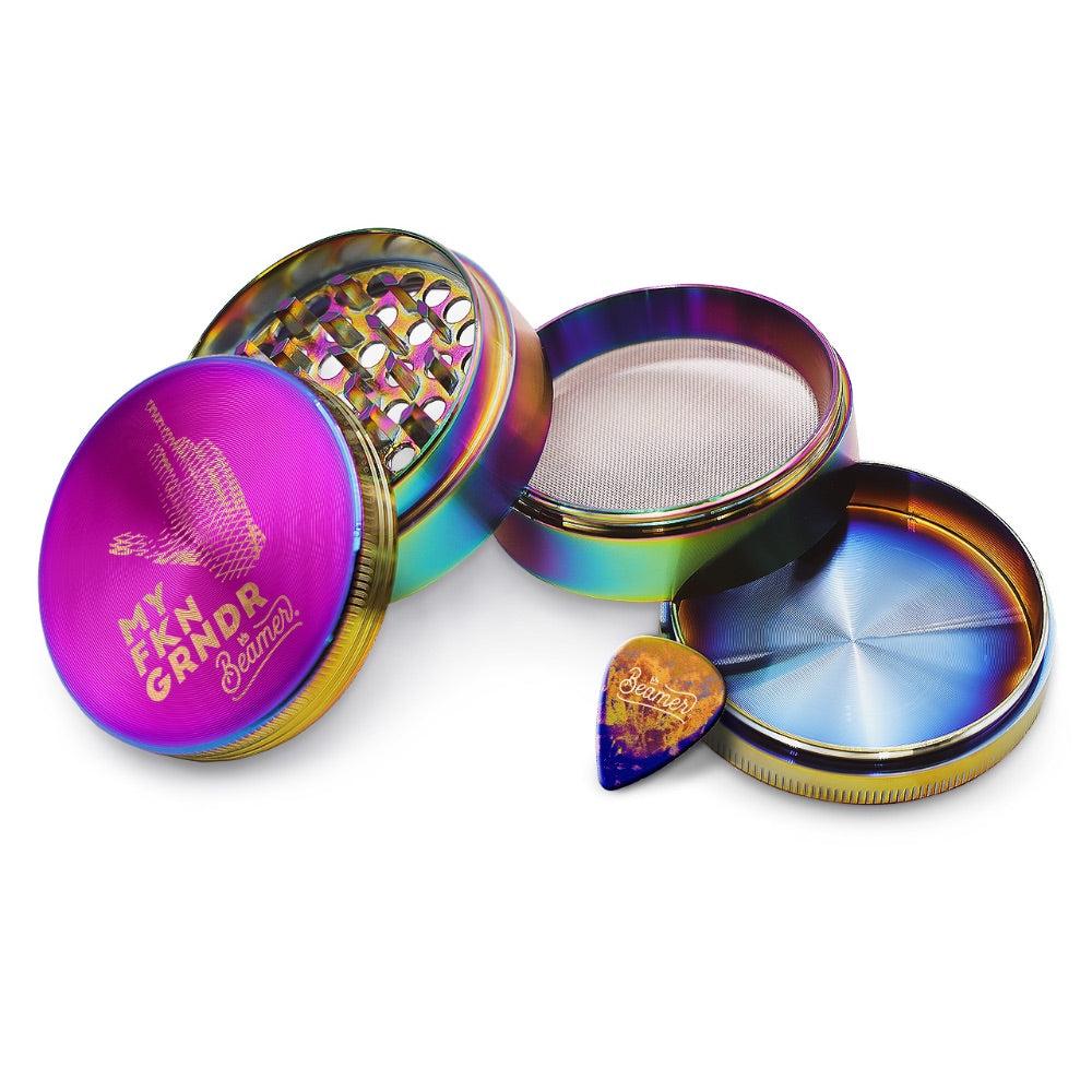Beamer 4-Part Aircraft Grade Luminate Zinc Grinder | Middle Finger