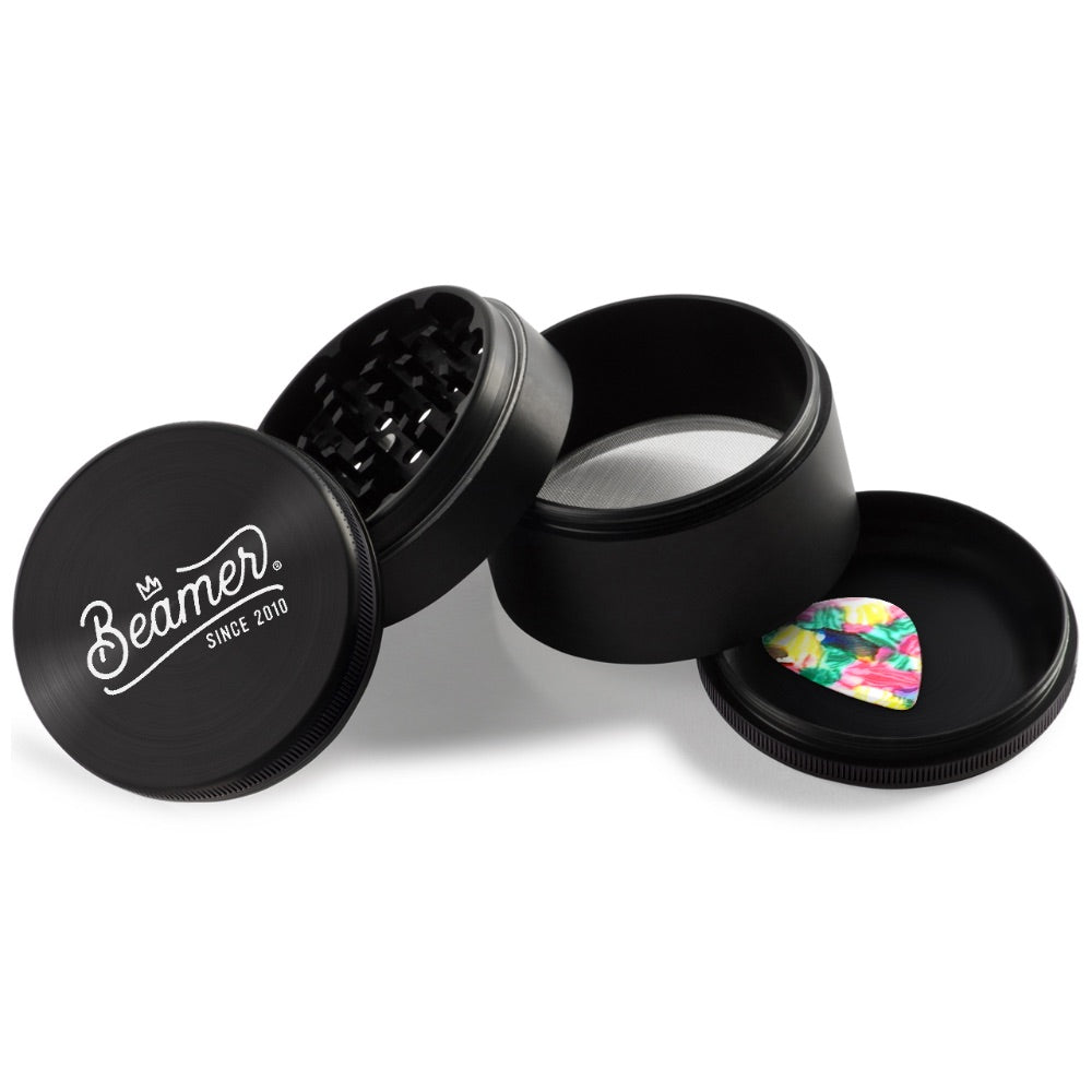 Beamer 4-Part Crown Logo Extended Aircraft Grade Aluminum Grinder | black
