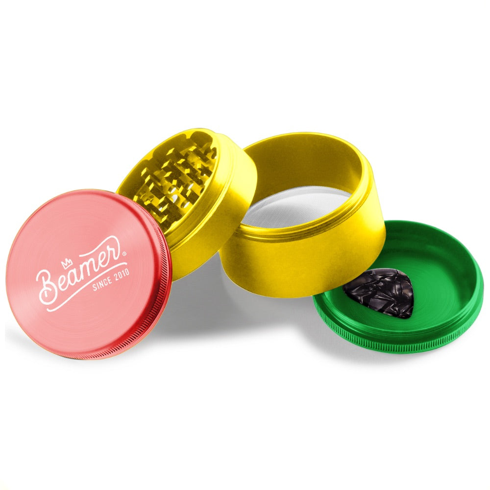 Beamer 4-Part Crown Logo Extended Aircraft Grade Aluminum Grinder | rasta