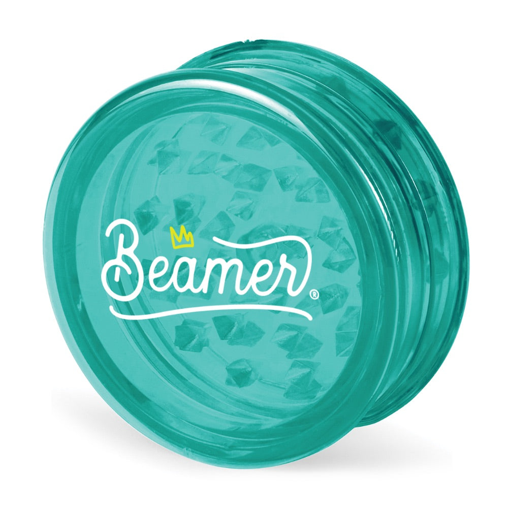 Beamer 90mm Crown Logo Designs Virgin Acrylic Grinder | teal