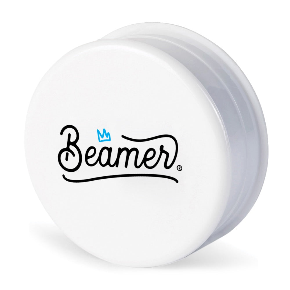 Beamer 90mm Crown Logo Designs Virgin Acrylic Grinder | white