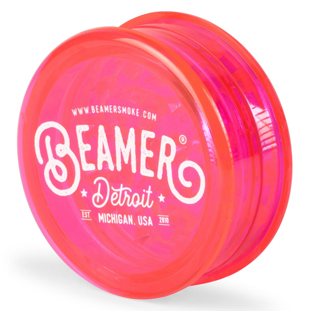 Beamer 90mm Detroit Logo Design Virgin Acrylic Grinder | pink