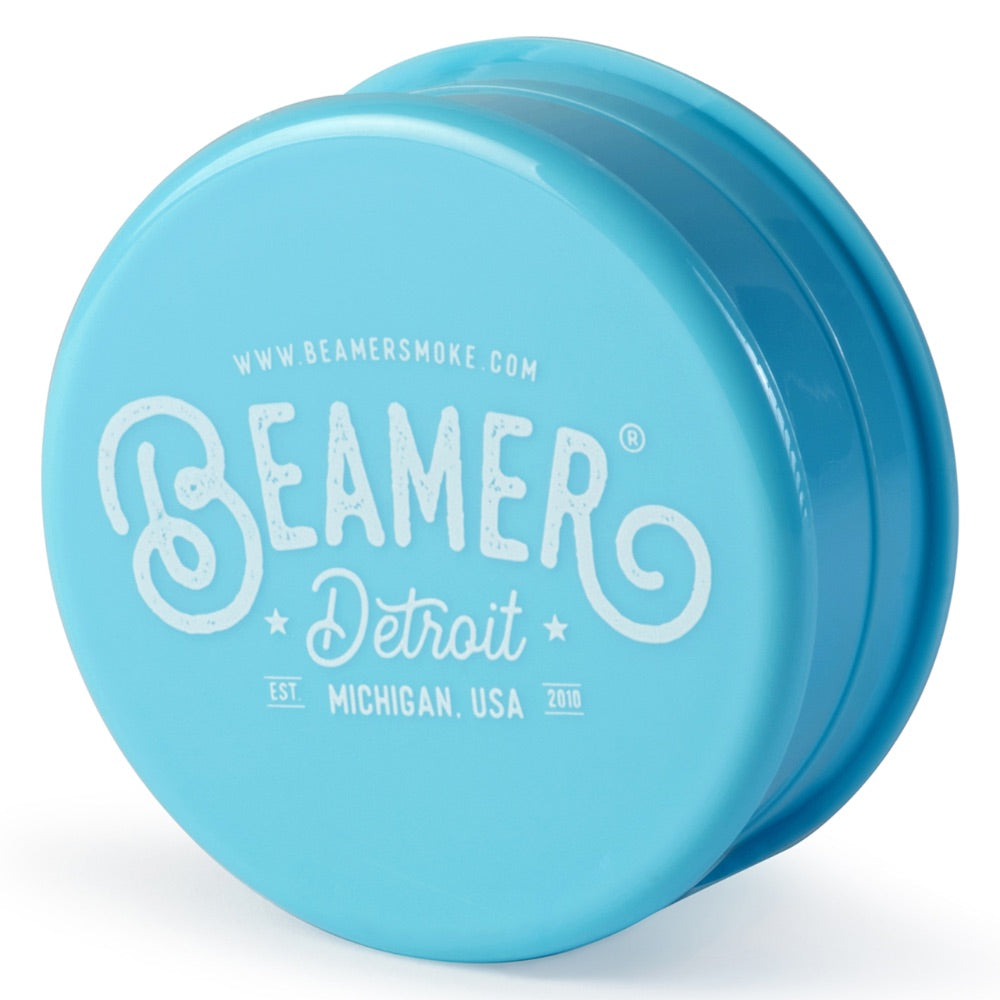 Beamer 90mm Detroit Logo Design Virgin Acrylic Grinder | sky blue