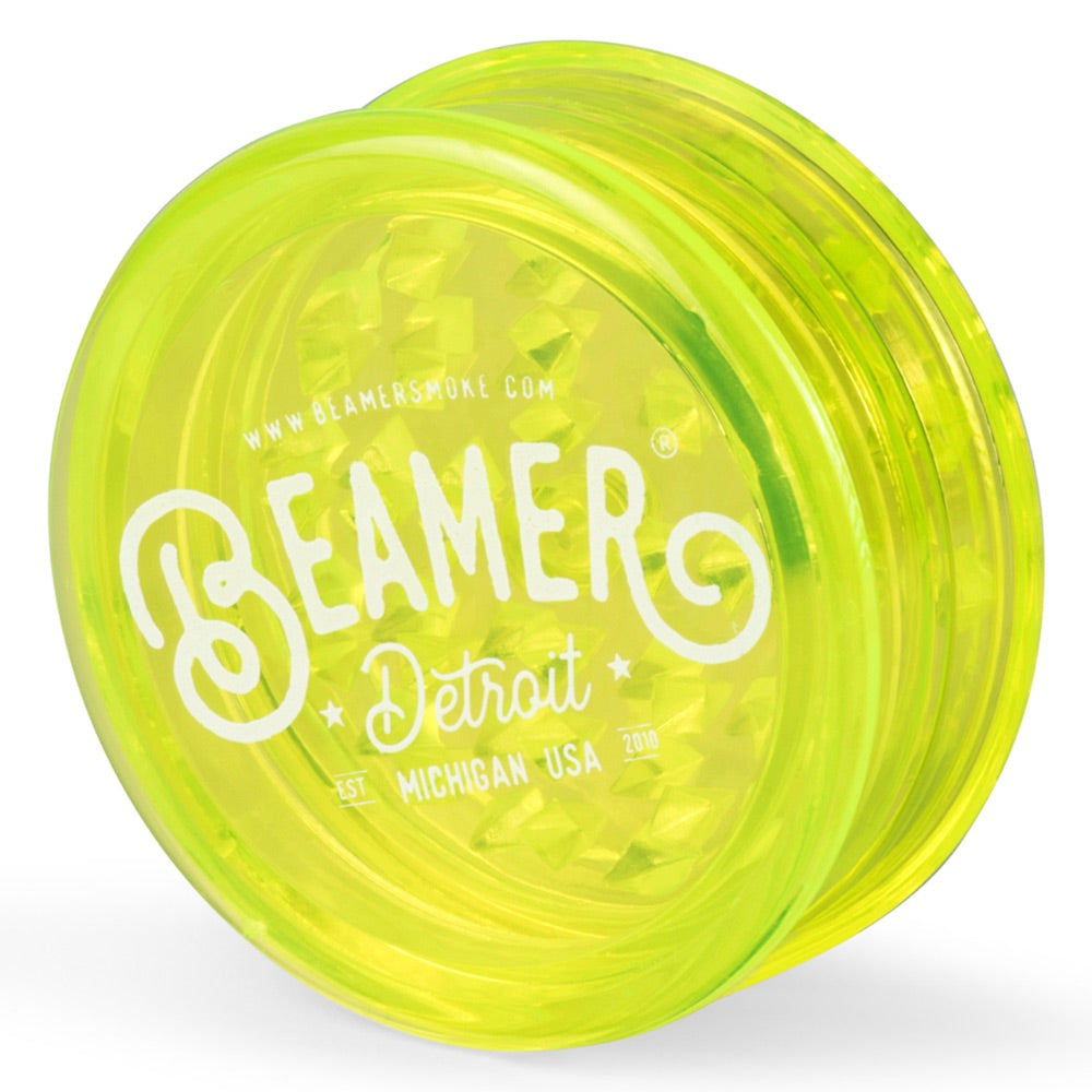 Beamer 90mm Detroit Logo Design Virgin Acrylic Grinder | yellow